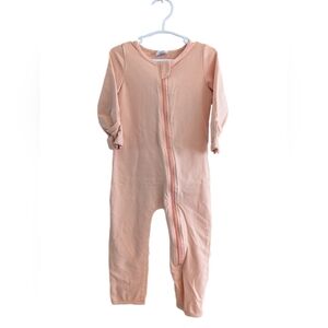 PK Beans Peach Long Sleeve Kids Footless Romper